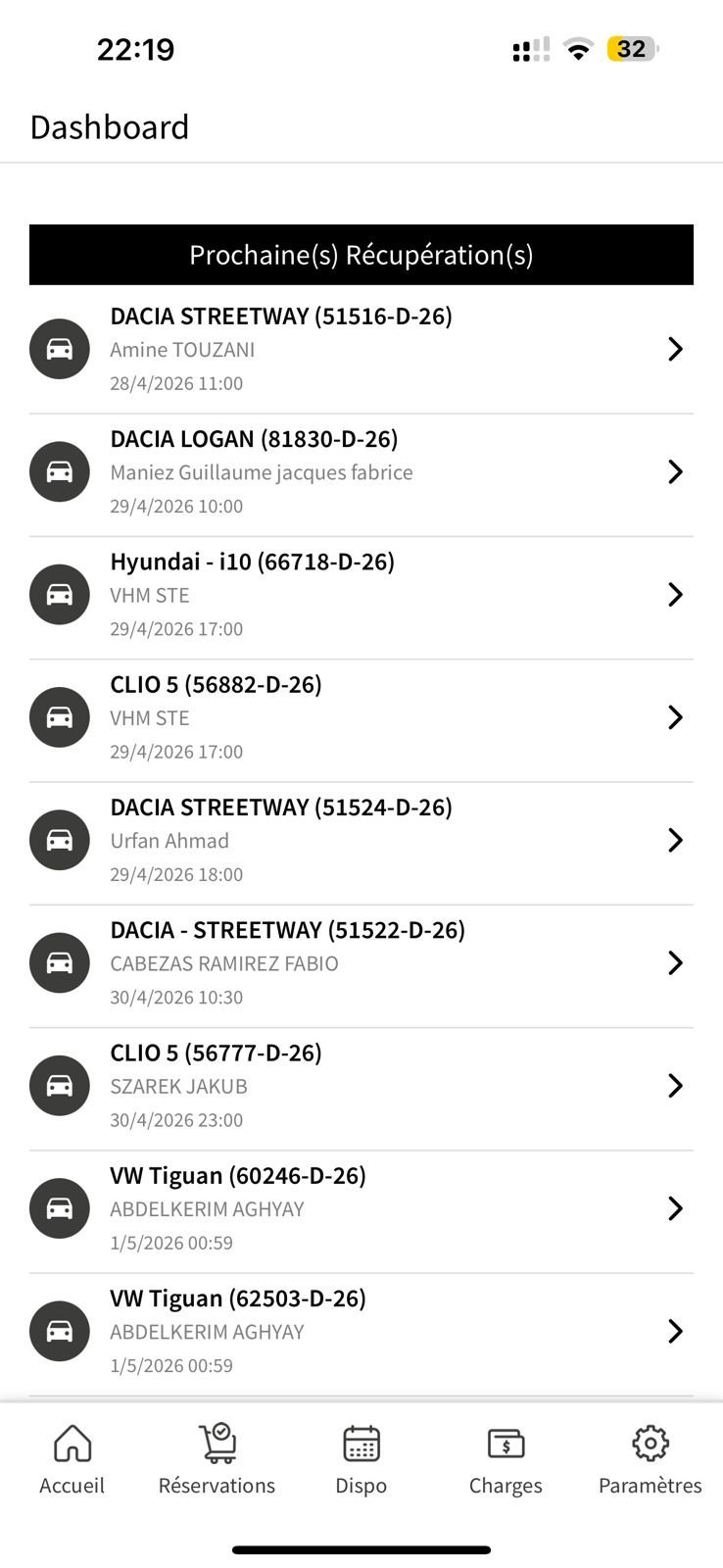 Application mobile RentlyPro — gestion des récupérations véhicules