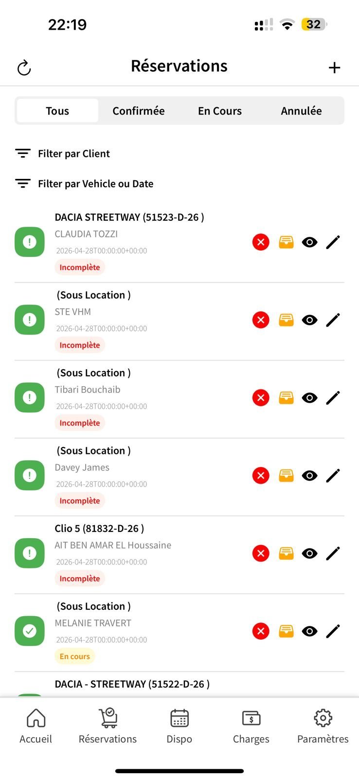 Application mobile RentlyPro — suivi des réservations
